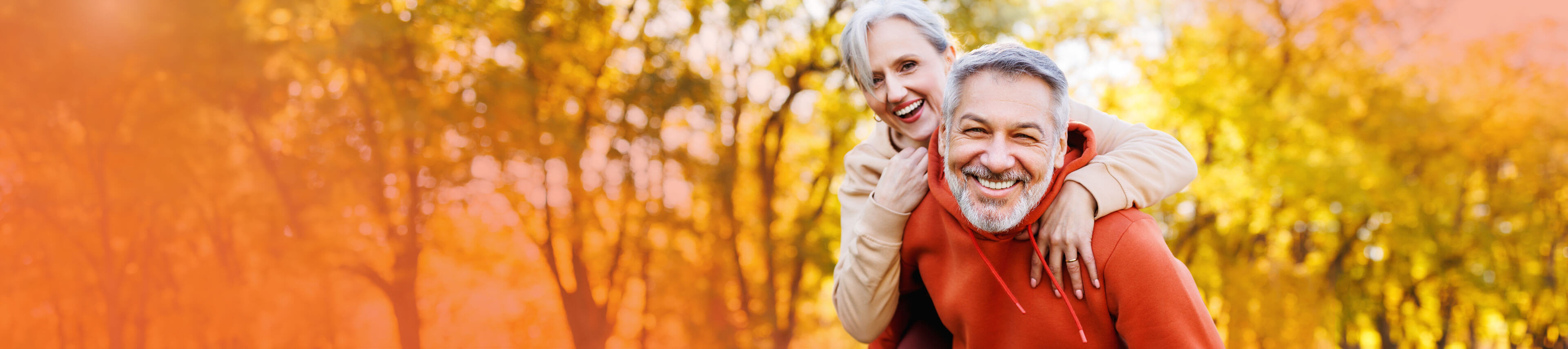 Couple enjoying an autumn walk