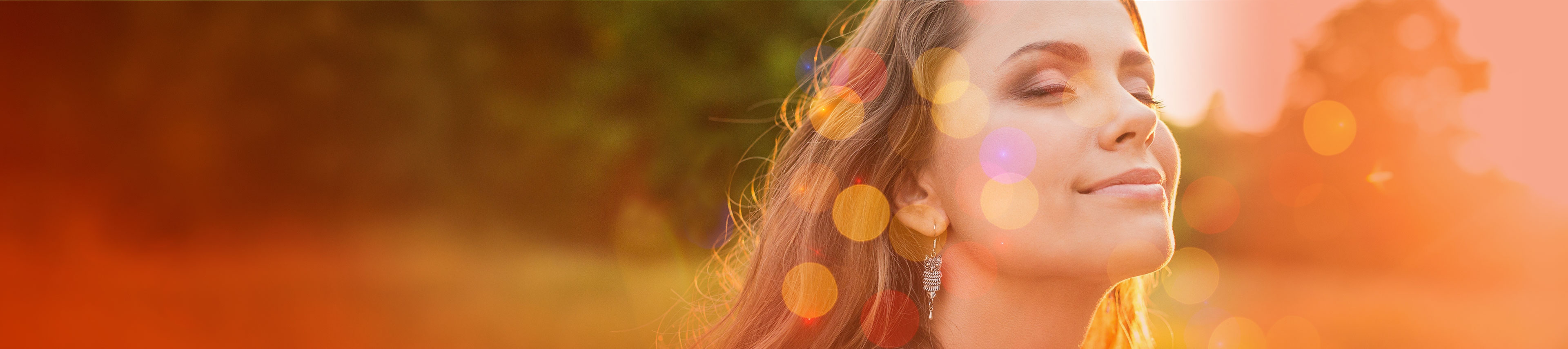 Woman enjoying the sunlight outdoors
